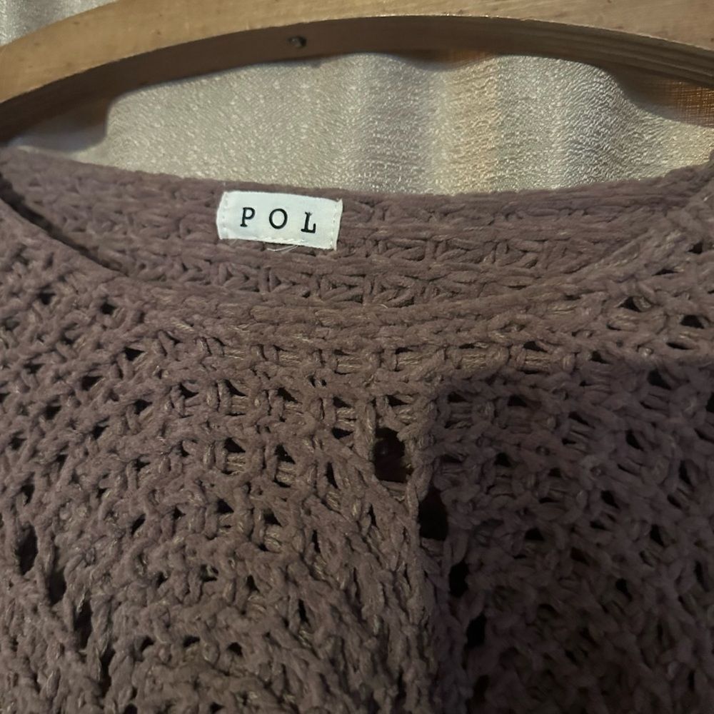 POL Answer All My Questions Brown Knit Crew Neck Sweater - Picture 3 of 6